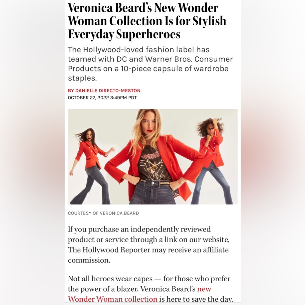 ISO Veronica Beard x Wonder Woman Miller Jacket in Navy or Red
